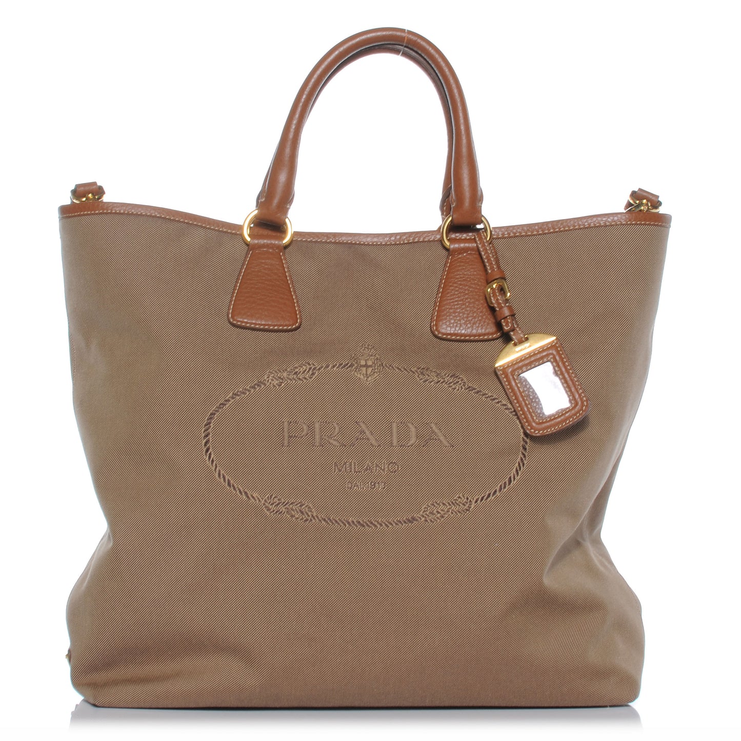 Jacquard Logo Tote Corda Brandy