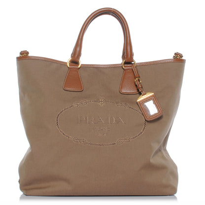 Prada Jacquard Logo Tote Corda Brandy 1 of 9