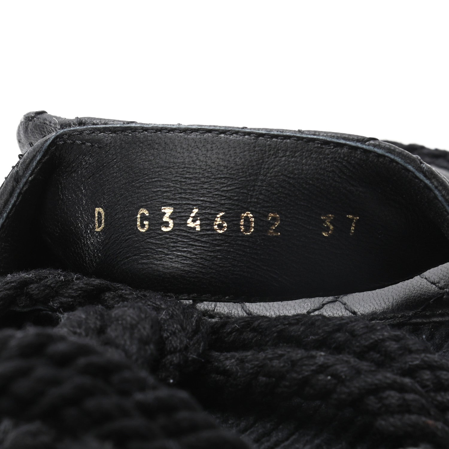 Chanel Cord Lambskin Quilted Logo Sandals 37 Black 8 of 8