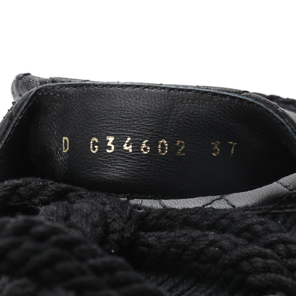 Chanel Cord Lambskin Quilted Logo Sandals 37 Black 8 of 8