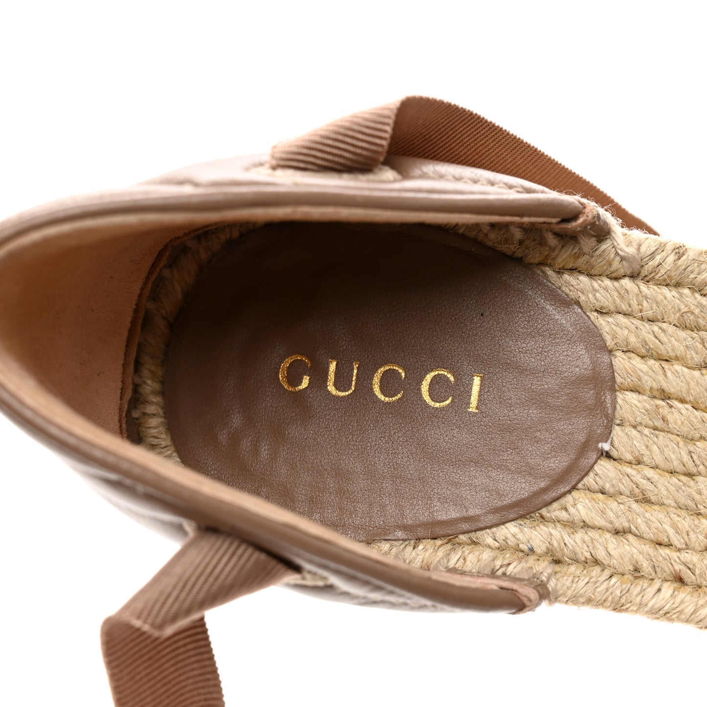 Nappa Matelasse GG Marmont Ankle Wrap Platform 35/120mm Espadrille Wedges 37 Porcelain Rose