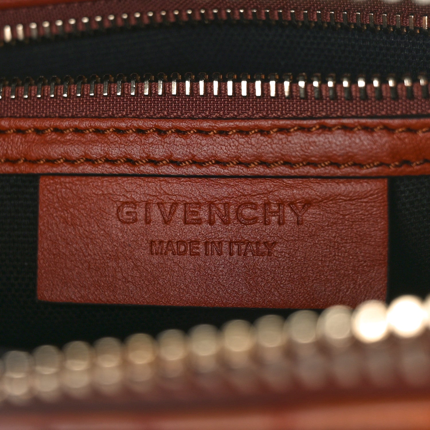 Givenchy Calfskin Crocodile Embossed Small Antigona Cognac 6 of 8
