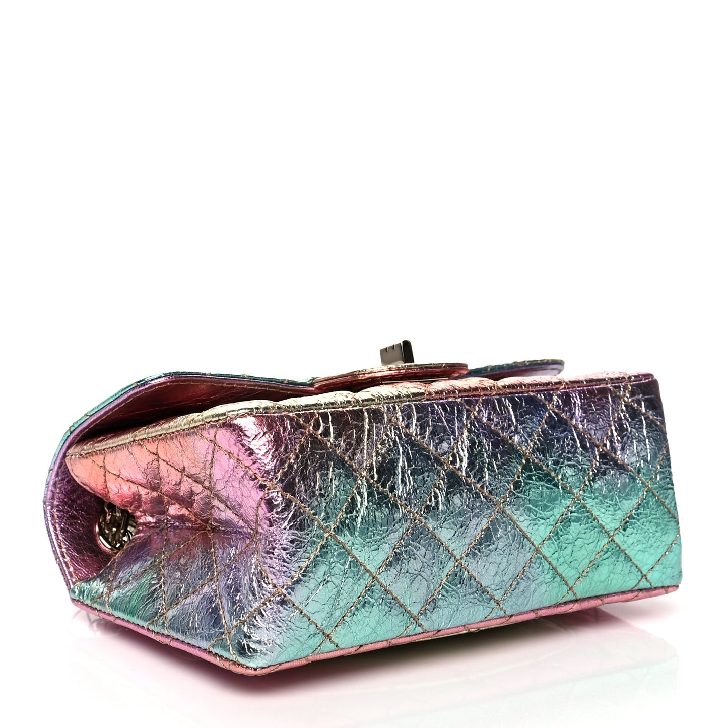 Metallic Goatskin Quilted Mini 2.55 Reissue Flap Multicolor