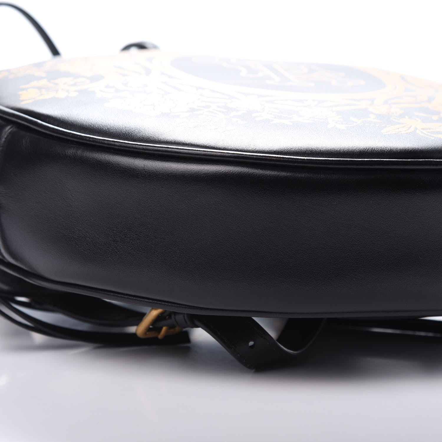 Gucci Calfskin LA Round Backpack Black Gold 8 of 9
