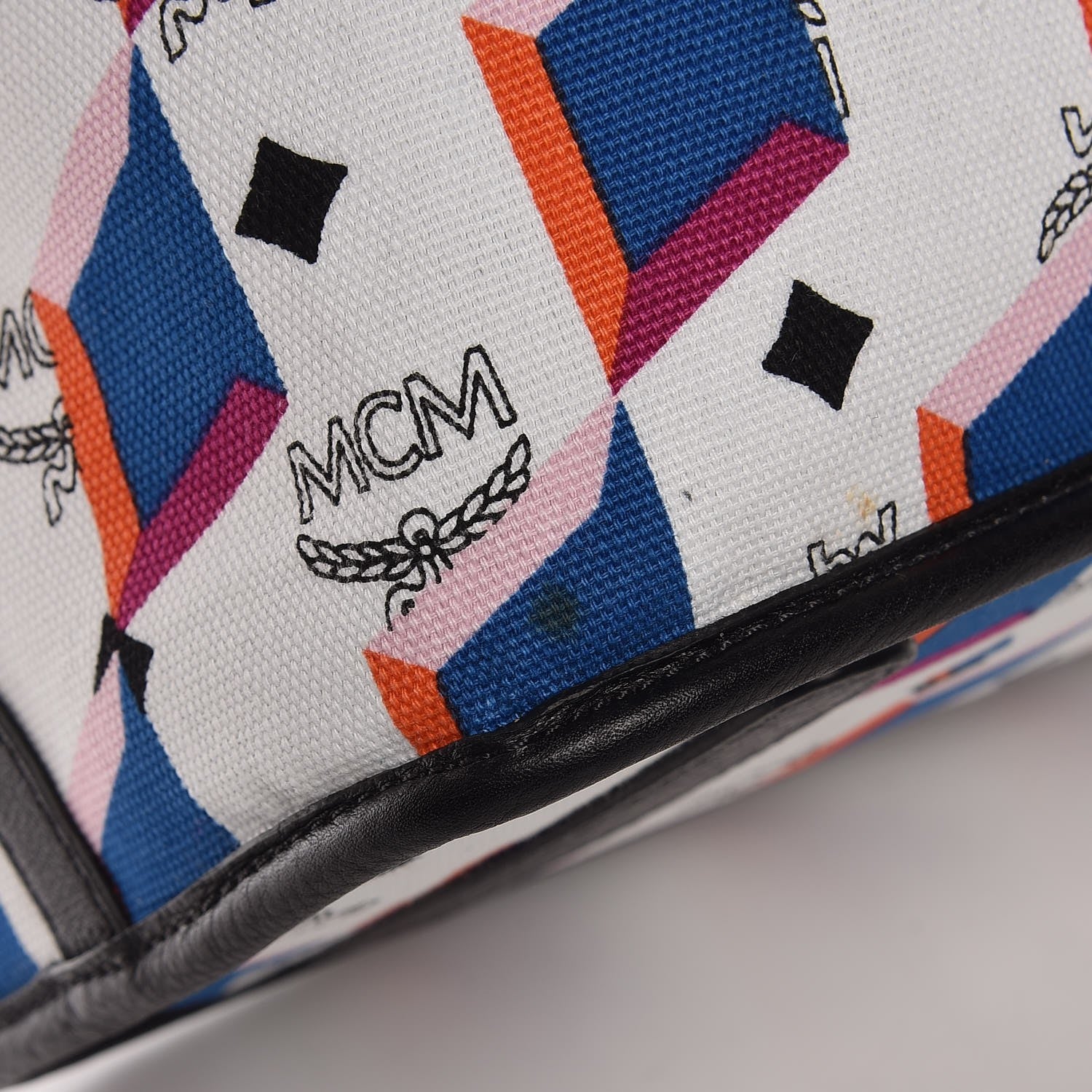 MCM Visetos Medium Project Reversible Shopper Tote White 16 of 16