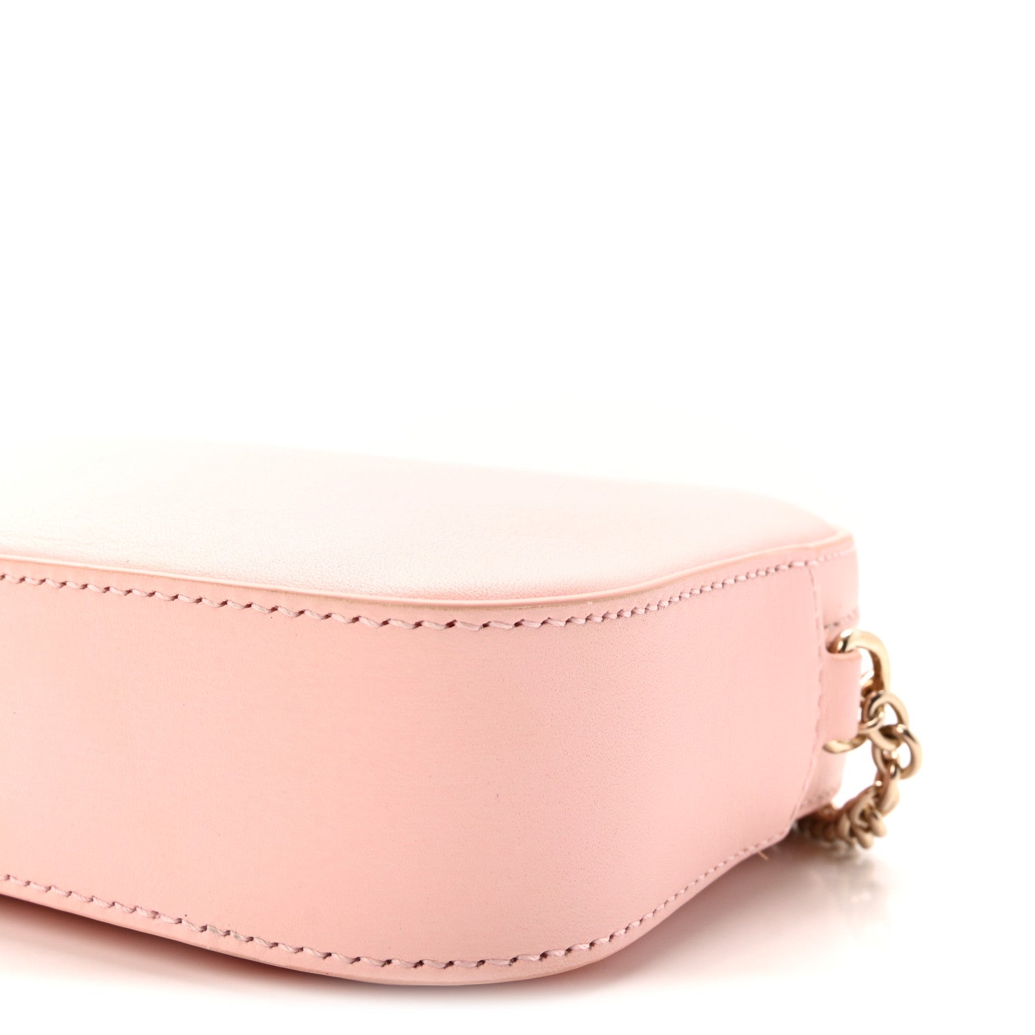Gucci Dollar Calfskin Enamel Super Mini GG Marmont Chain Shoulder Bag Light Pink Blue 10 of 10