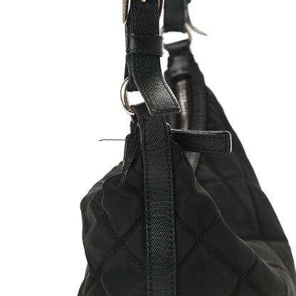Prada Tessuto Nylon Quilted Saffiano Shoulder Bag Black 9 of 10