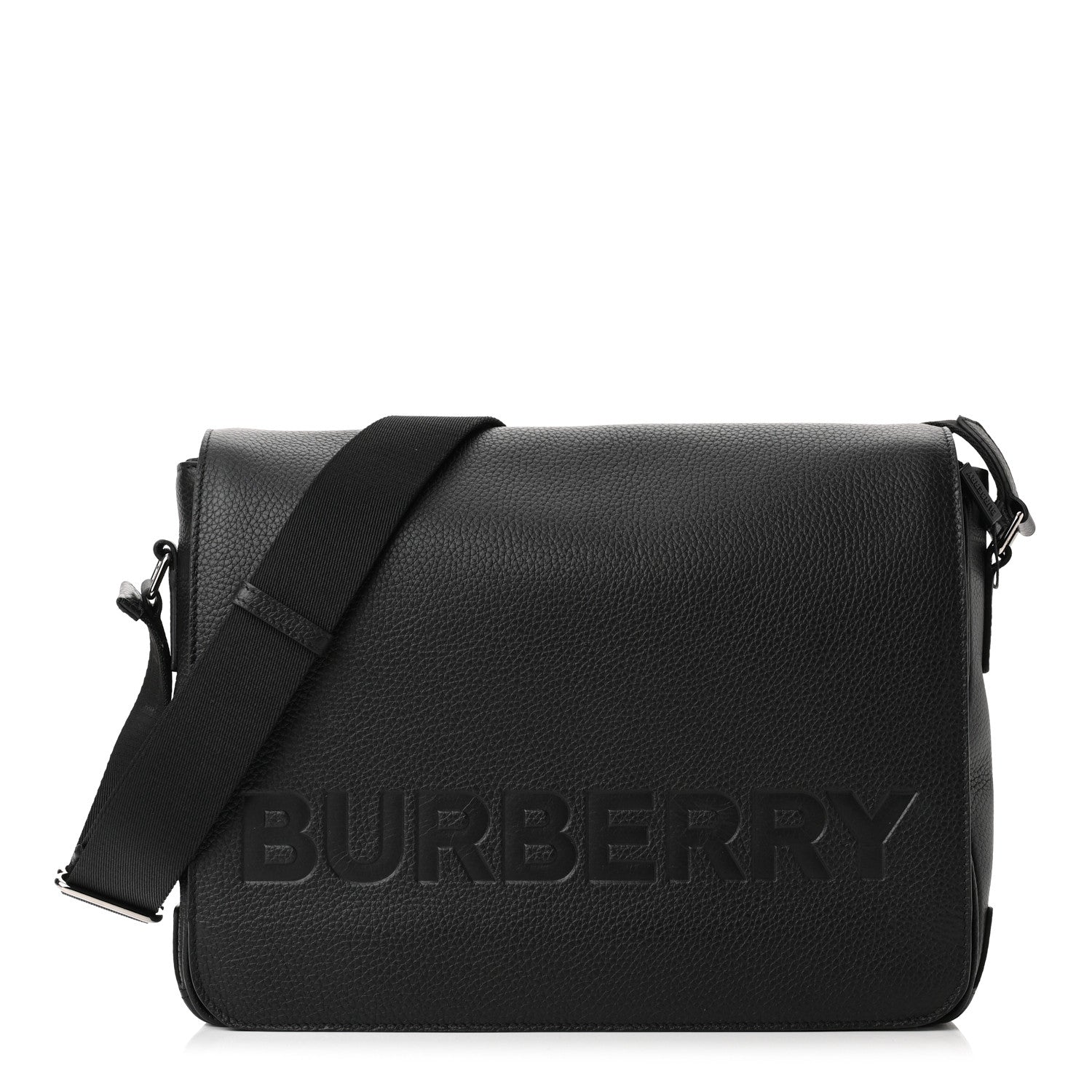 Burberry Grainy Calfskin Embossed Bruno Messenger Black 1 of 8