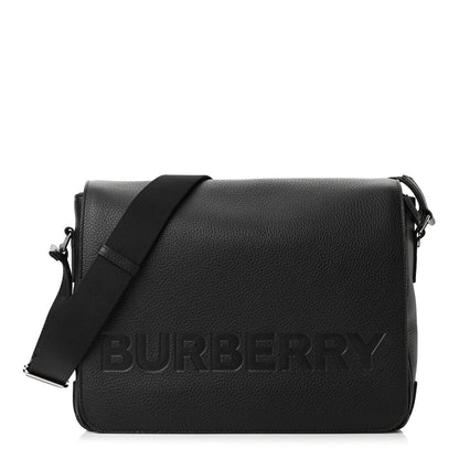 Burberry Grainy Calfskin Embossed Bruno Messenger Black 1 of 8