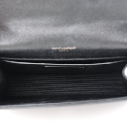 Saint Laurent Grain De Poudre Small Monogram Monochrome Kate Satchel Black 5 of 13