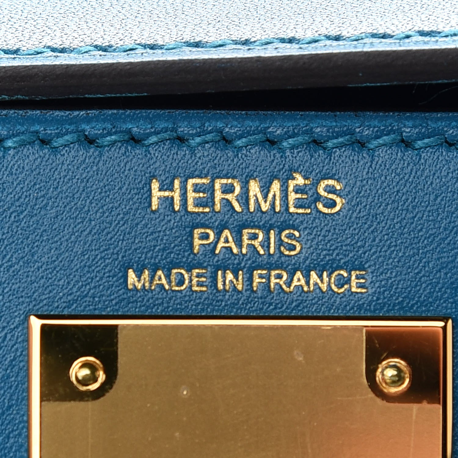 Hermes Tadelakt Kelly Sellier 28 Bleu Izmir 6 of 11