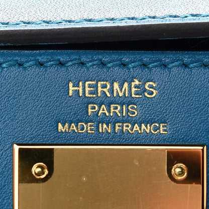 Hermes Tadelakt Kelly Sellier 28 Bleu Izmir 6 of 11
