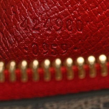 Gucci GG Supreme Monogram Tian Large Zip Pouch Beige Multicolor Red 7 of 8