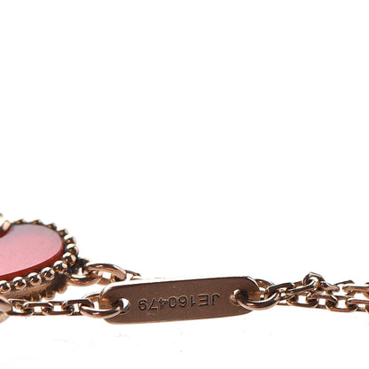 Van Cleef & Arpels 18K Rose Gold Carnelian Sweet Alhambra Heart Bracelet 6 of 6