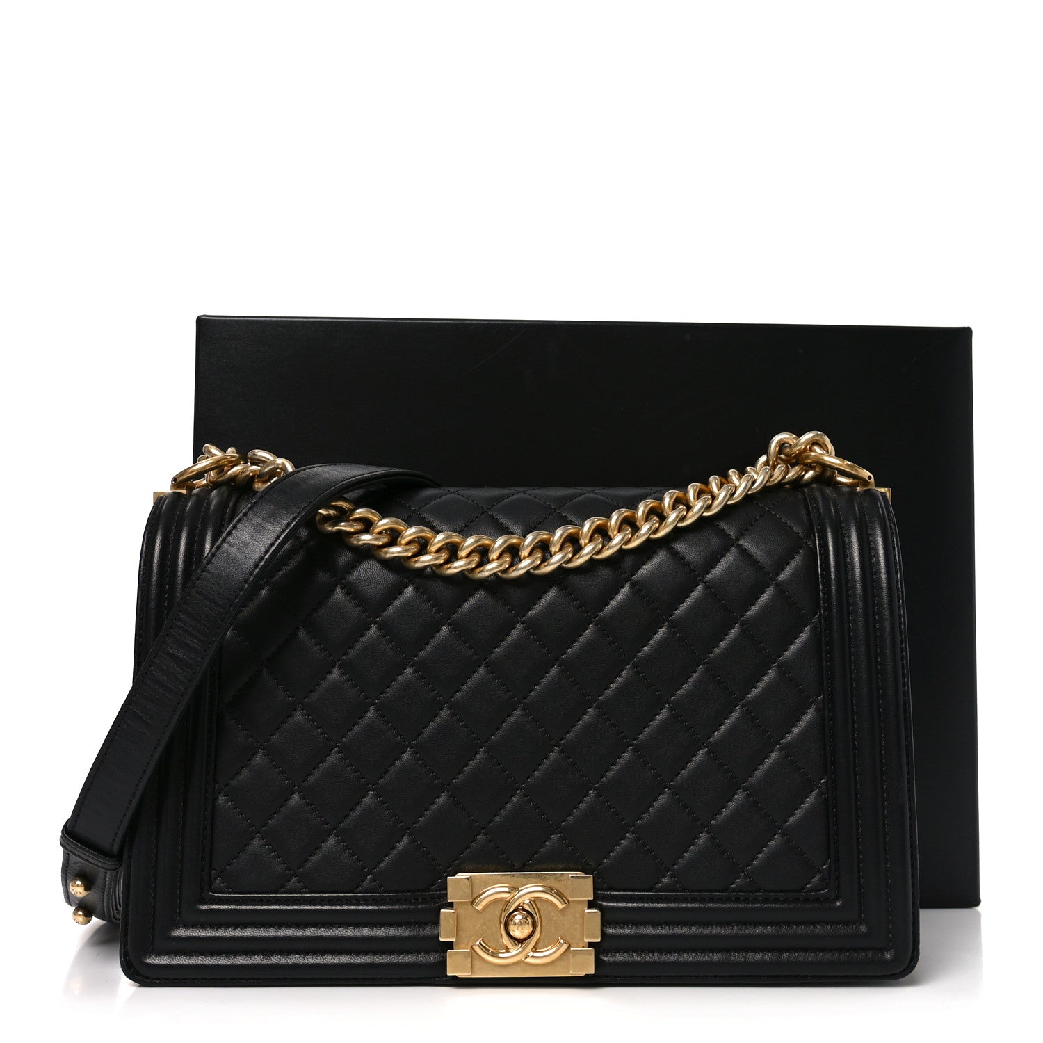 Chanel Lambskin Quilted New Medium Boy Flap Black 11 of 11