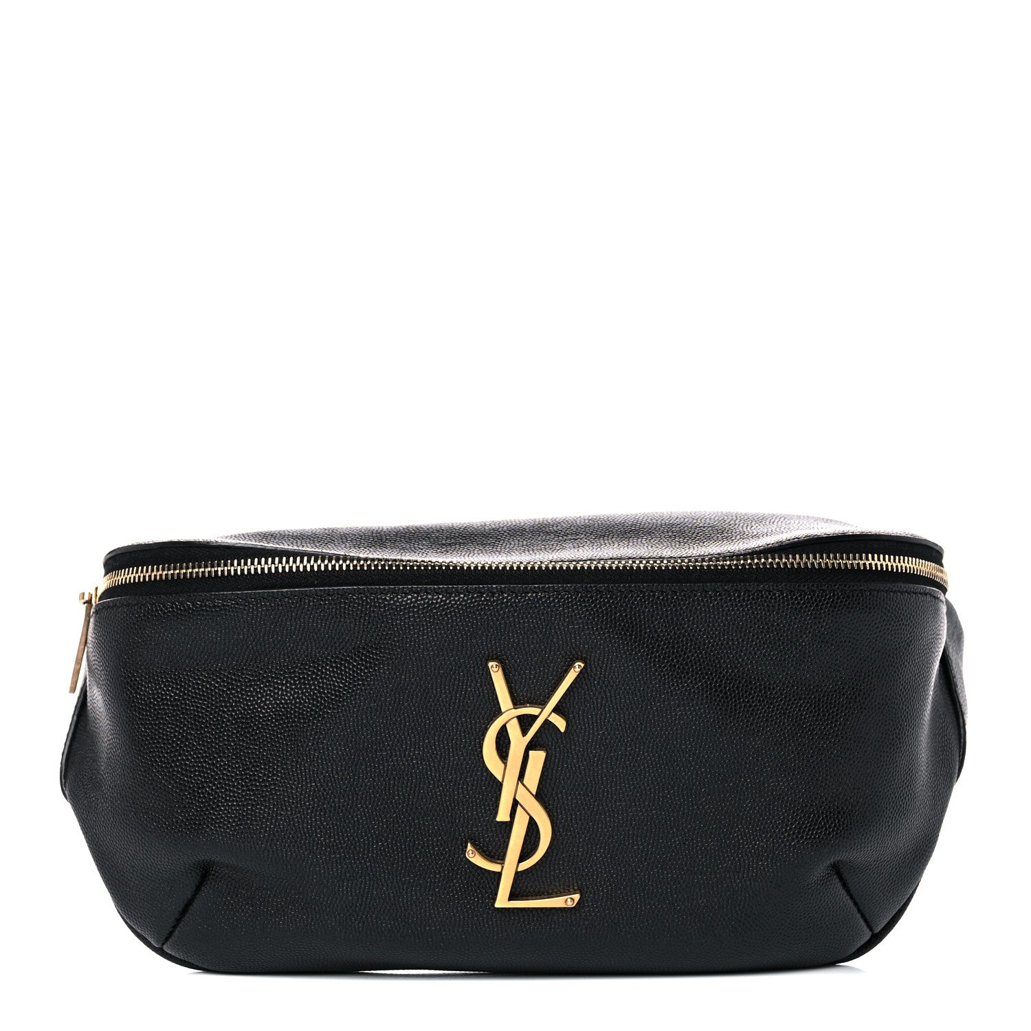 Saint Laurent Grain De Poudre Monogram Belt Bag Black 2 of 25