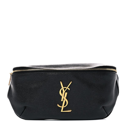 Saint Laurent Grain De Poudre Monogram Belt Bag Black 2 of 25
