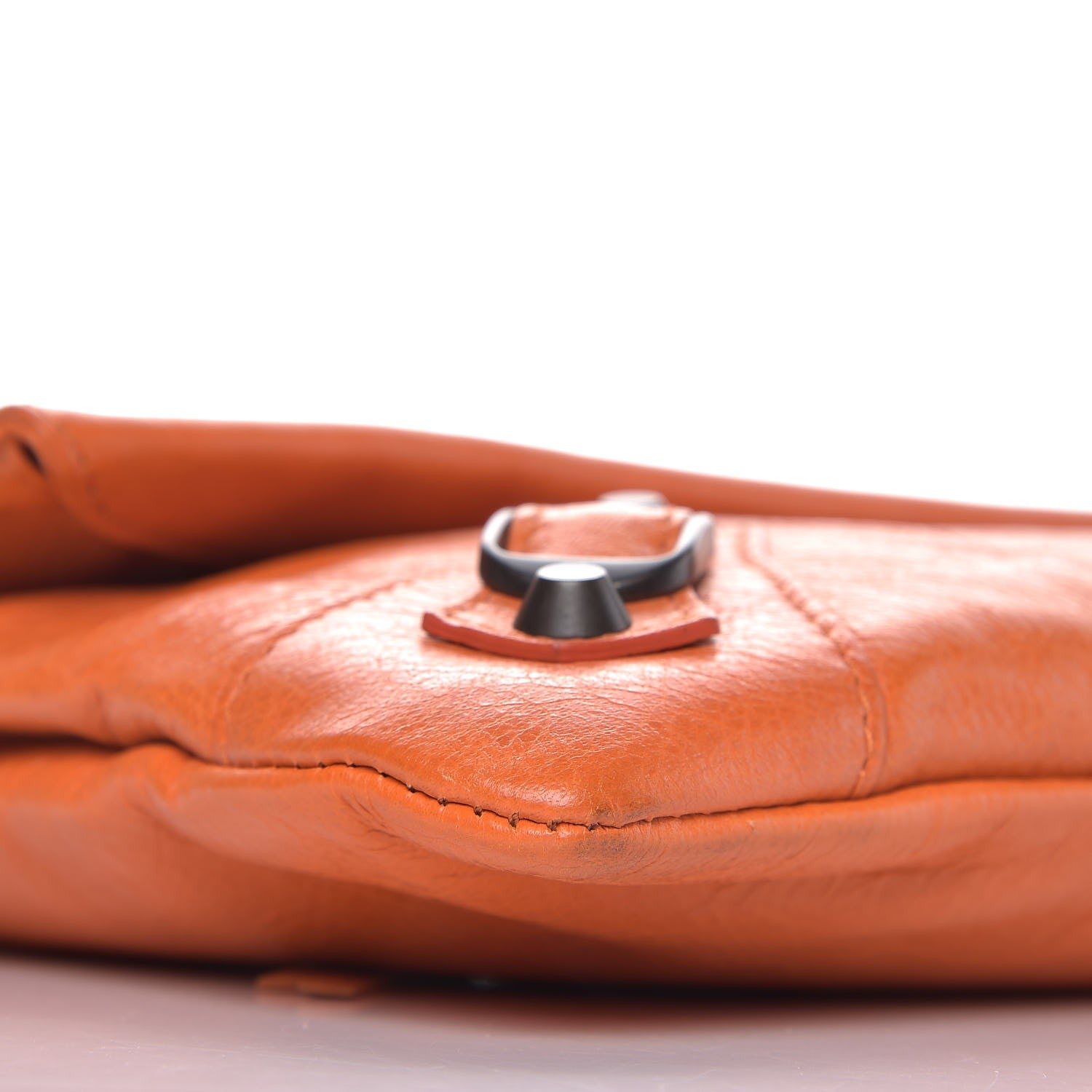 Balenciaga Agneau Classic Hardware Envelope Clutch Tangerine 8 of 9