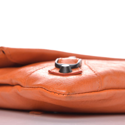 Balenciaga Agneau Classic Hardware Envelope Clutch Tangerine 8 of 9