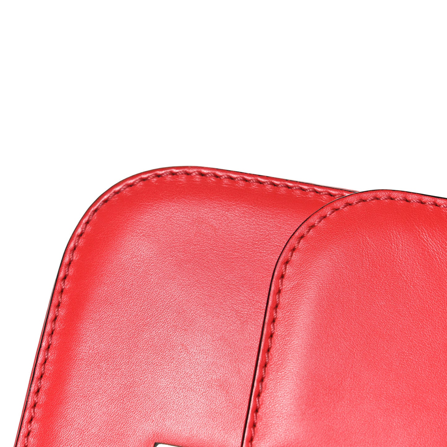 Vitello Small Glam Lock Rockstud Flap Red