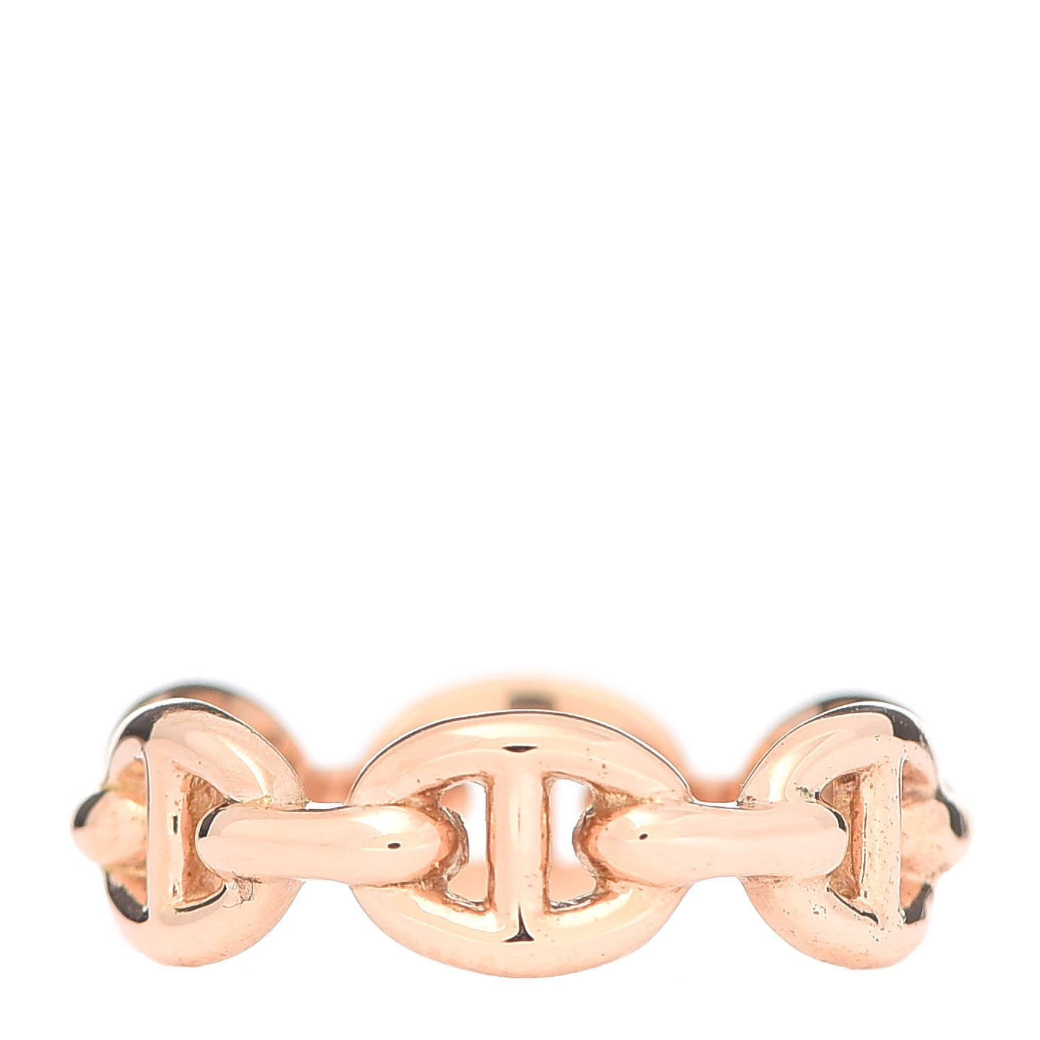 Hermes 18K Rose Gold PM Chaine D'Ancre Enchainee Ring 51 5.75 3 of 6