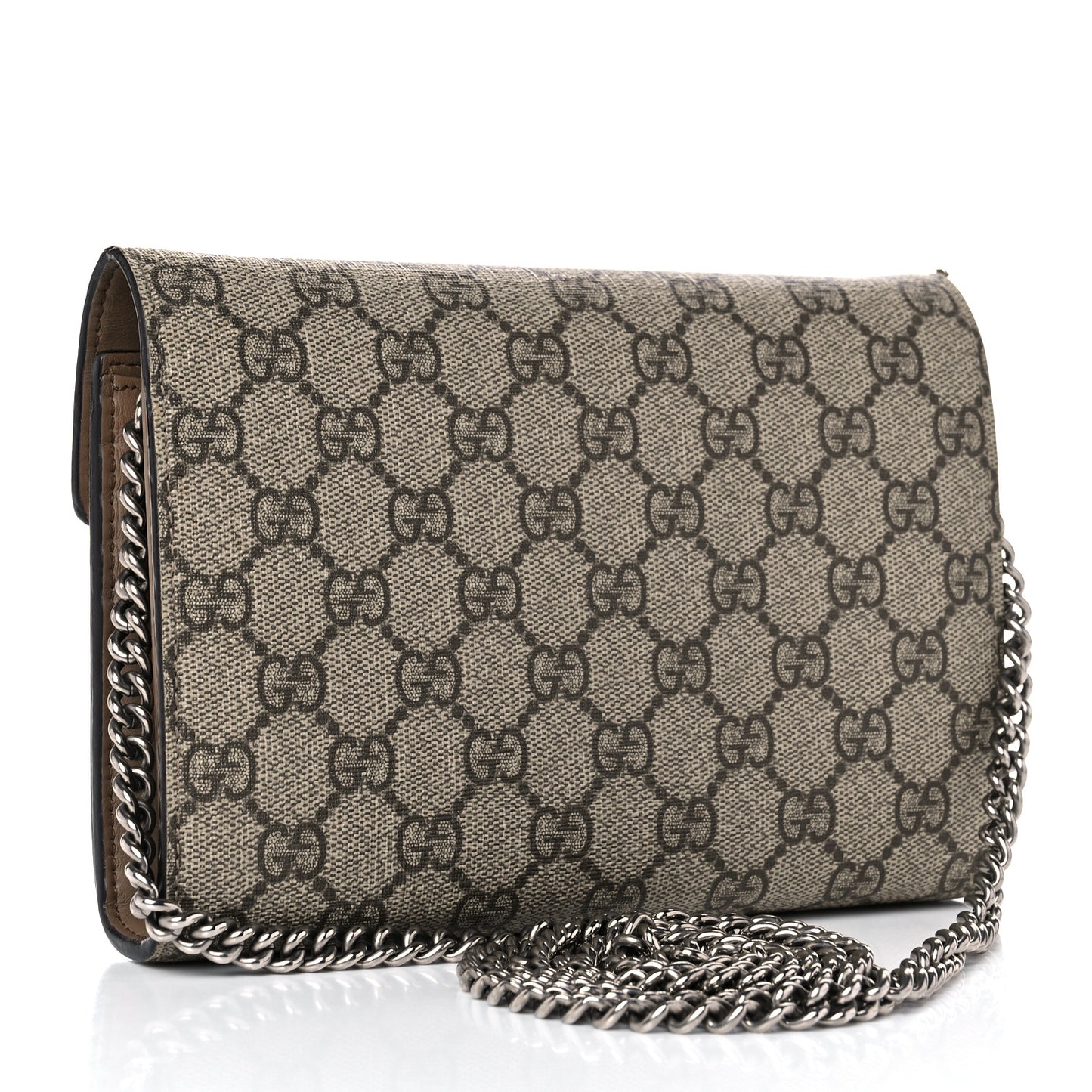 GG Supreme Monogram Mini Dionysus Chain Wallet Beige Taupe