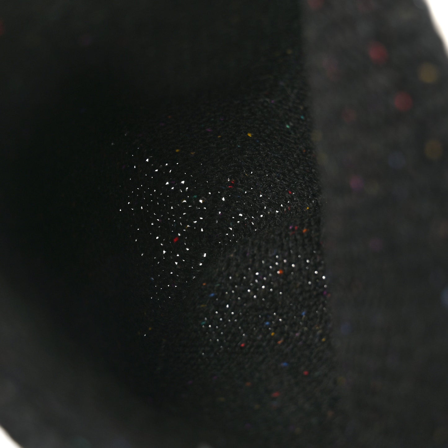Cashmere Silk CC Beanie Hat Black Ecru