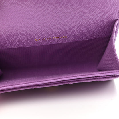 Chanel Caviar Quilted Flap Card Holder Wallet Purple 5 of 9