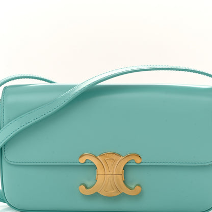 Celine Shiny Calfskin Triomphe Shoulder Bag Turquoise 9 of 11
