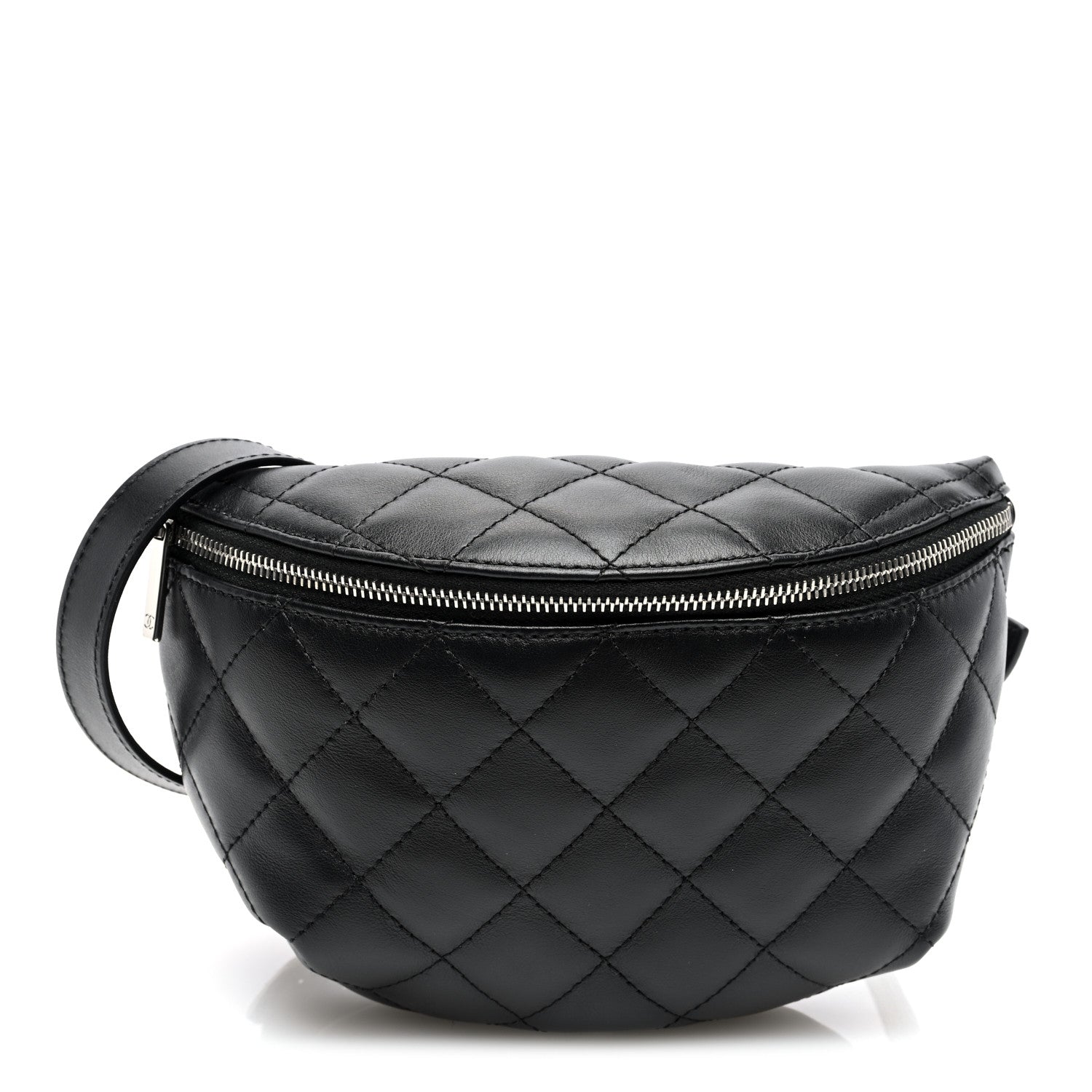 Chanel Calfskin Quilted Waist Belt Bag Black 1 of 9