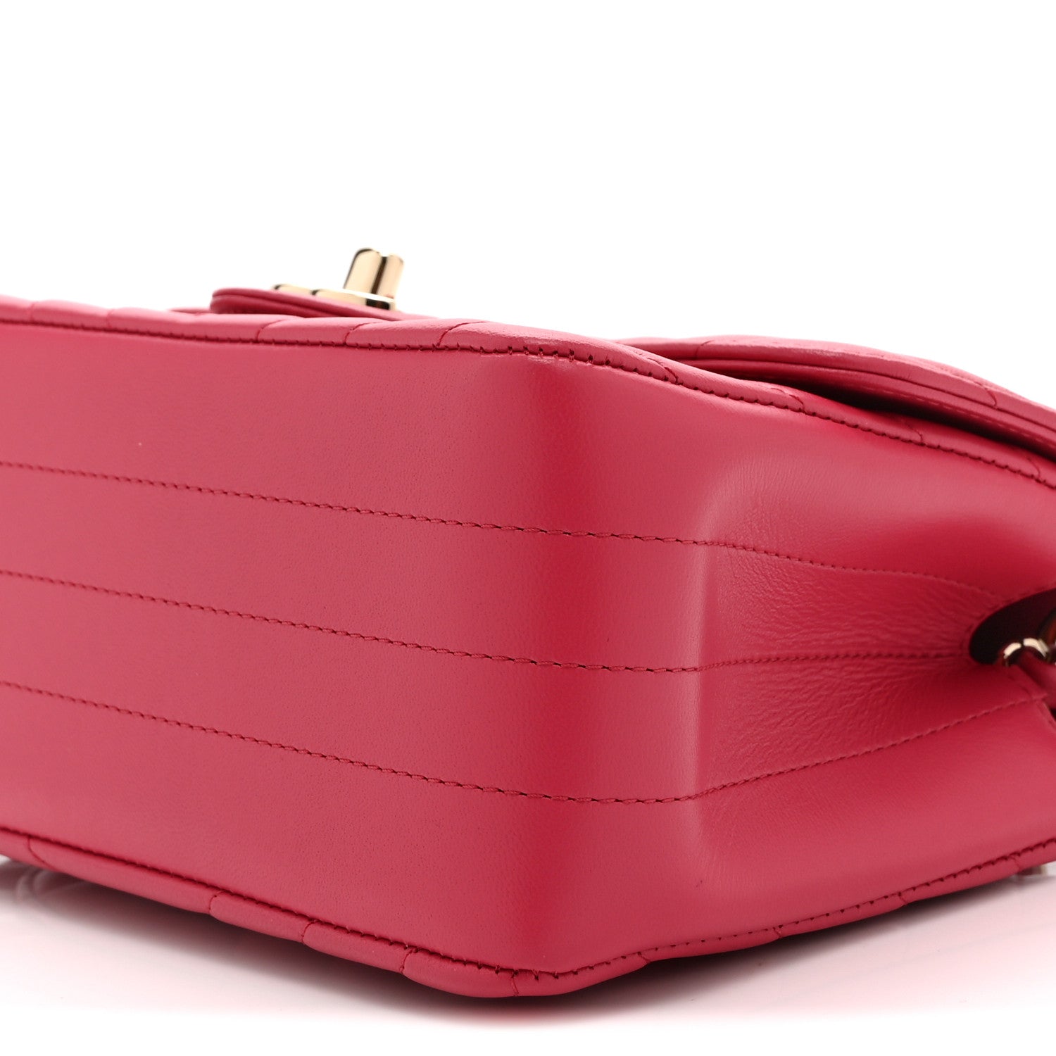 Chanel Lambskin Chevron Quilted Mini Square Flap Fuchsia 10 of 11