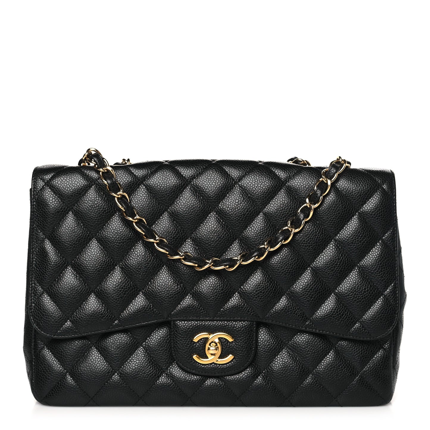 Caviar Quilted Jumbo Single Flap Black