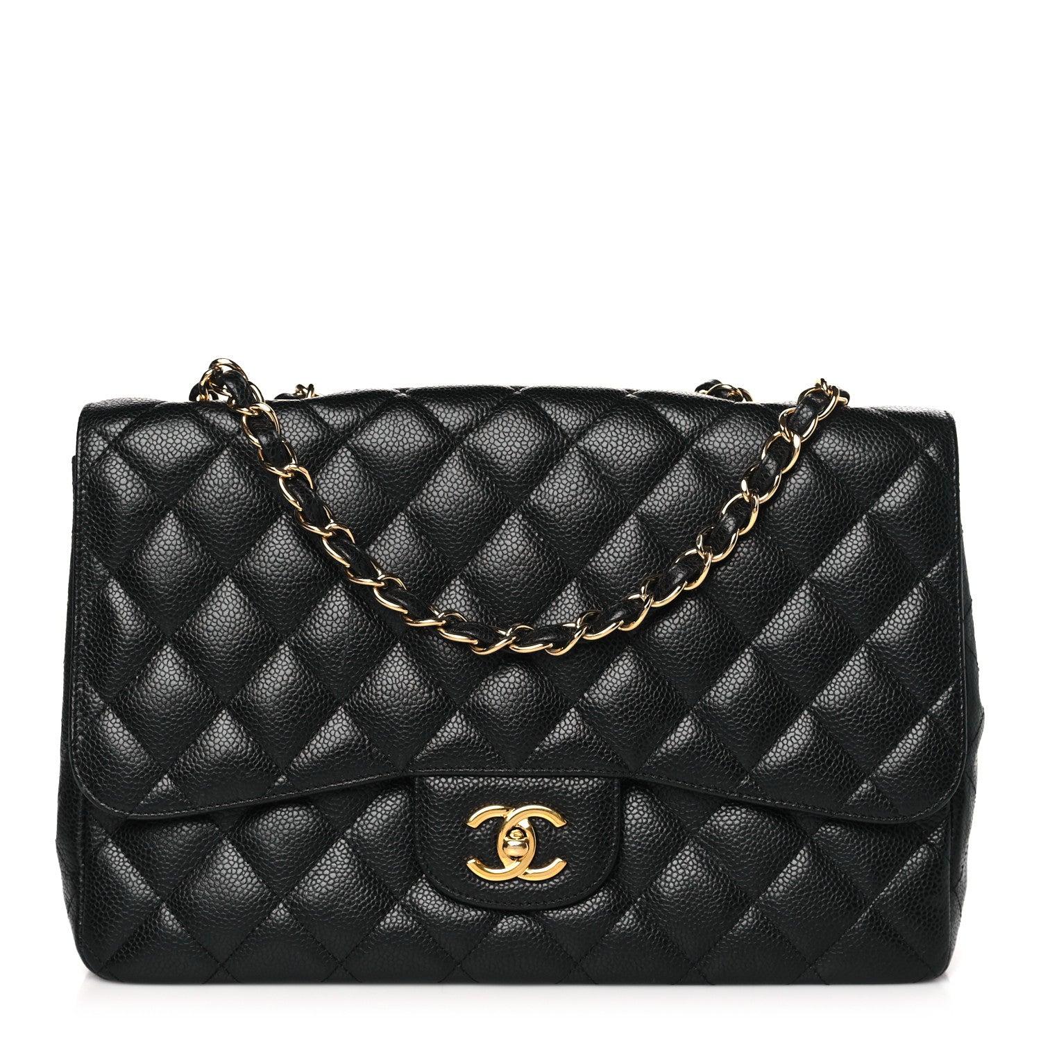Chanel Caviar Quilted Jumbo Single Flap Black 1 of 11