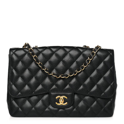 Chanel Caviar Quilted Jumbo Single Flap Black 1 of 11