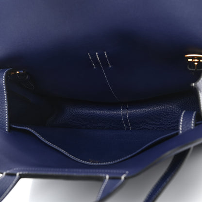 Hermes Taurillon Clemence Halzan 31 GM Bleu Encre 6 of 10