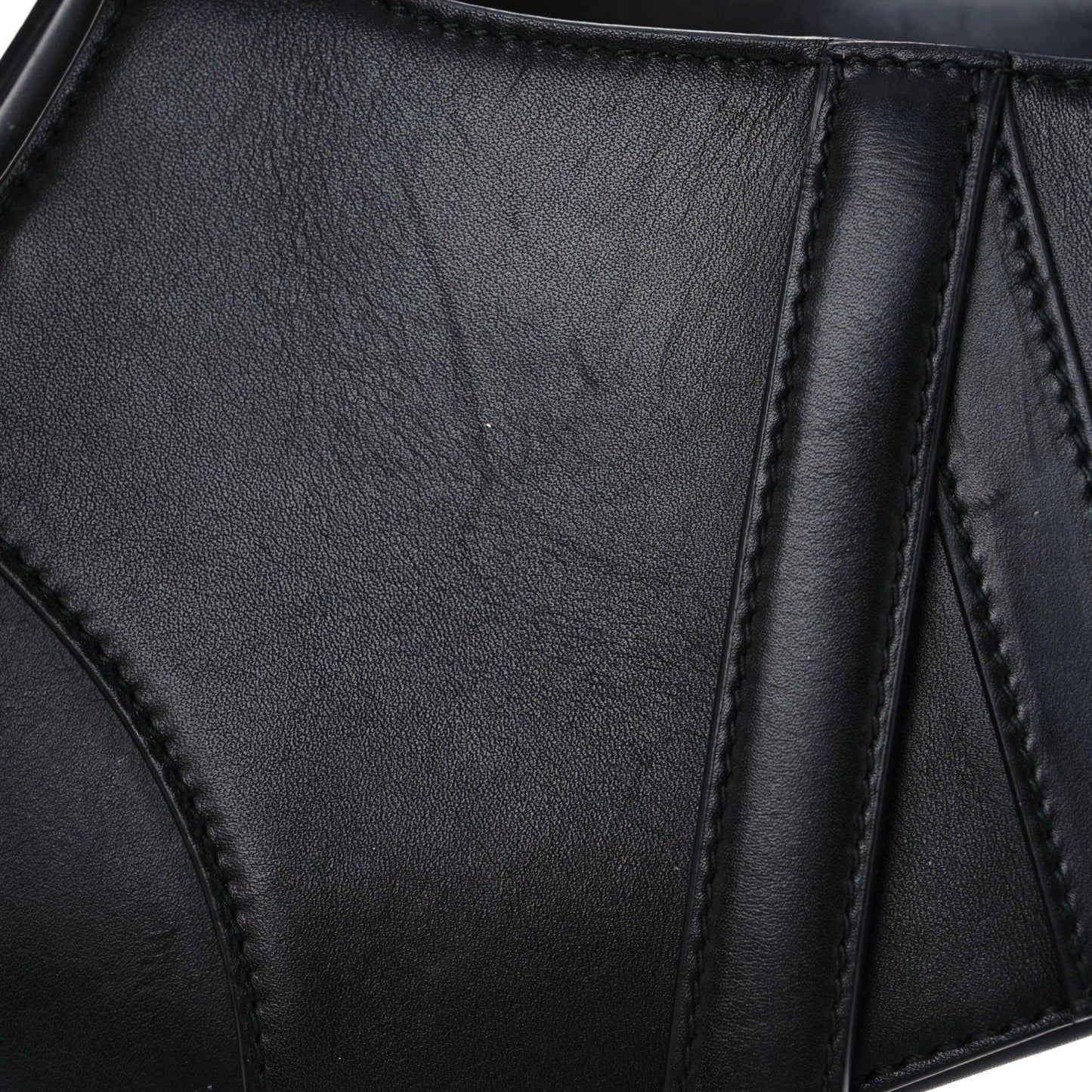 Calfskin Mini Saddle Bag Black