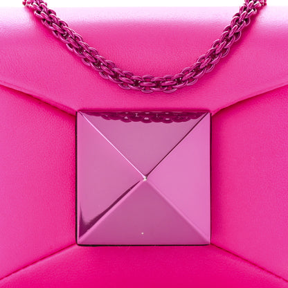 Valentino Garavani Nappa Tonal Monochrome Micro One Stud Chain Bag Pink PP 8 of 10