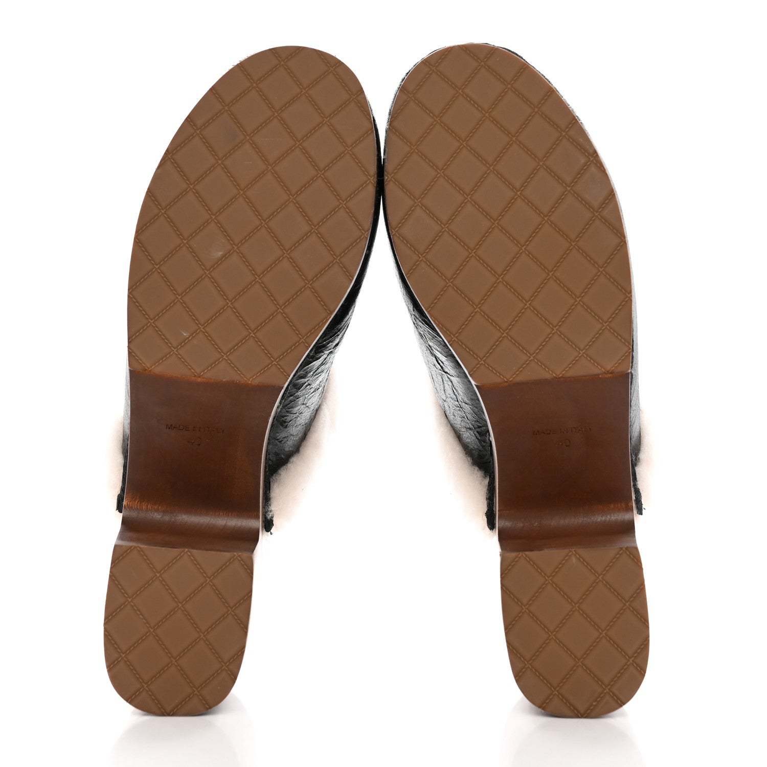Chanel Crackled Sheepskin CC Mules 40 Black 6 of 12