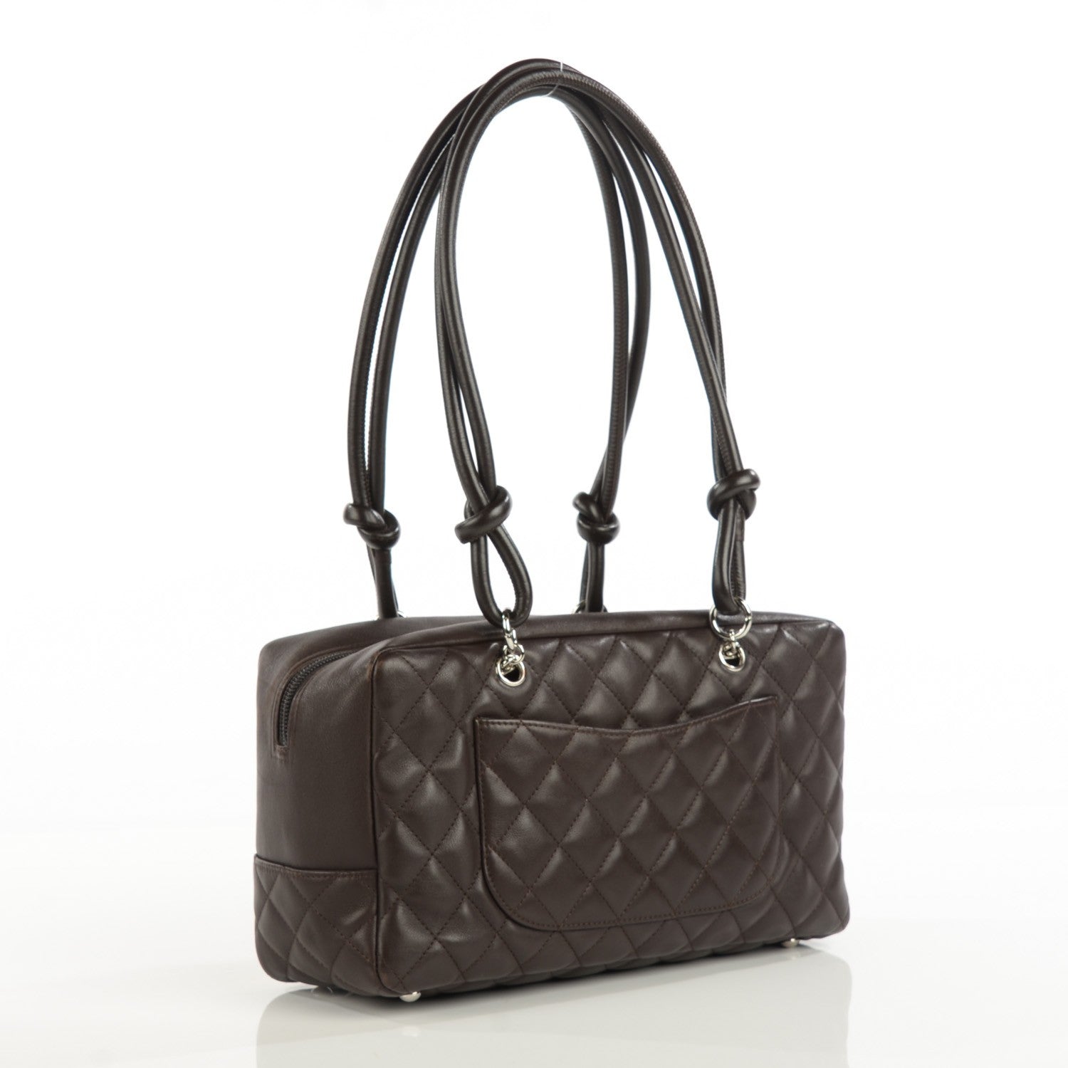 Chanel Calfskin Quilted Cambon Large Bowler Brown Beige 3 of 7