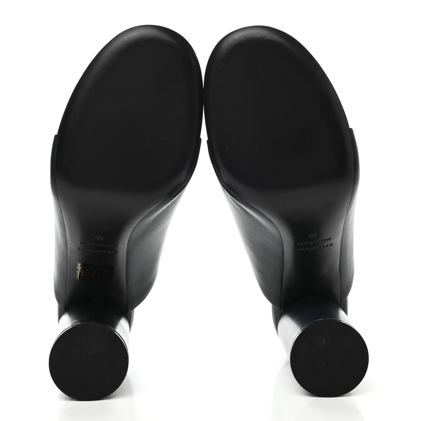 Shiny Sheepskin Oval 90mm Mule Pump 40 Navy