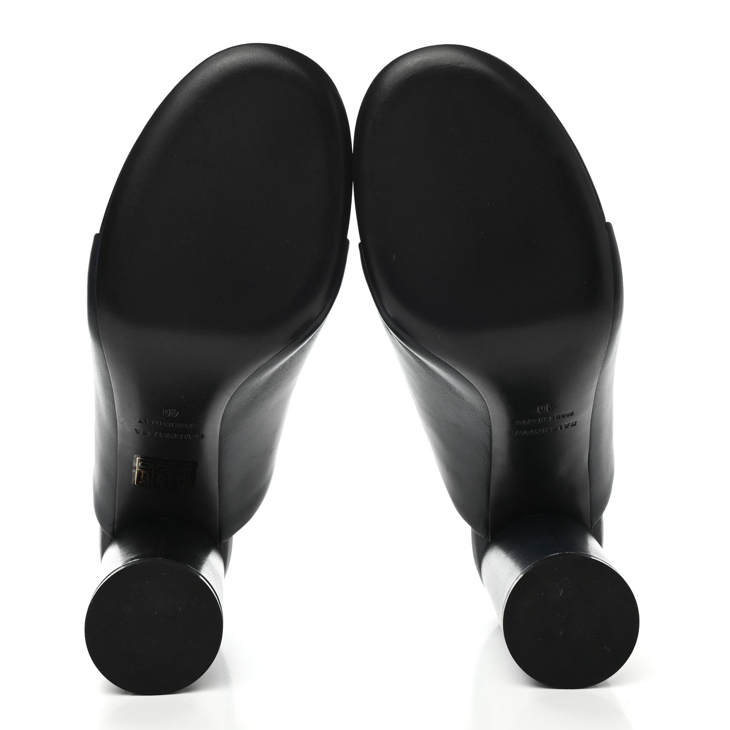 Balenciaga Shiny Sheepskin Oval 90mm Mule Pump 40 Navy 5 of 8