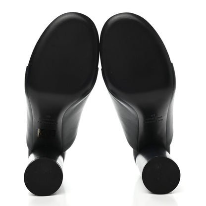 Balenciaga Shiny Sheepskin Oval 90mm Mule Pump 40 Navy 5 of 8