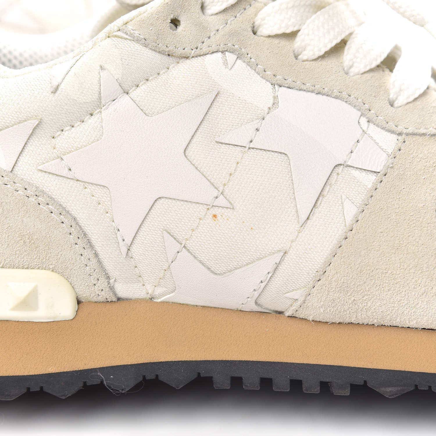 Valentino Garavani Fabric Suede Camustars Womens Rockrunner Sneakers 38 White 6 of 12