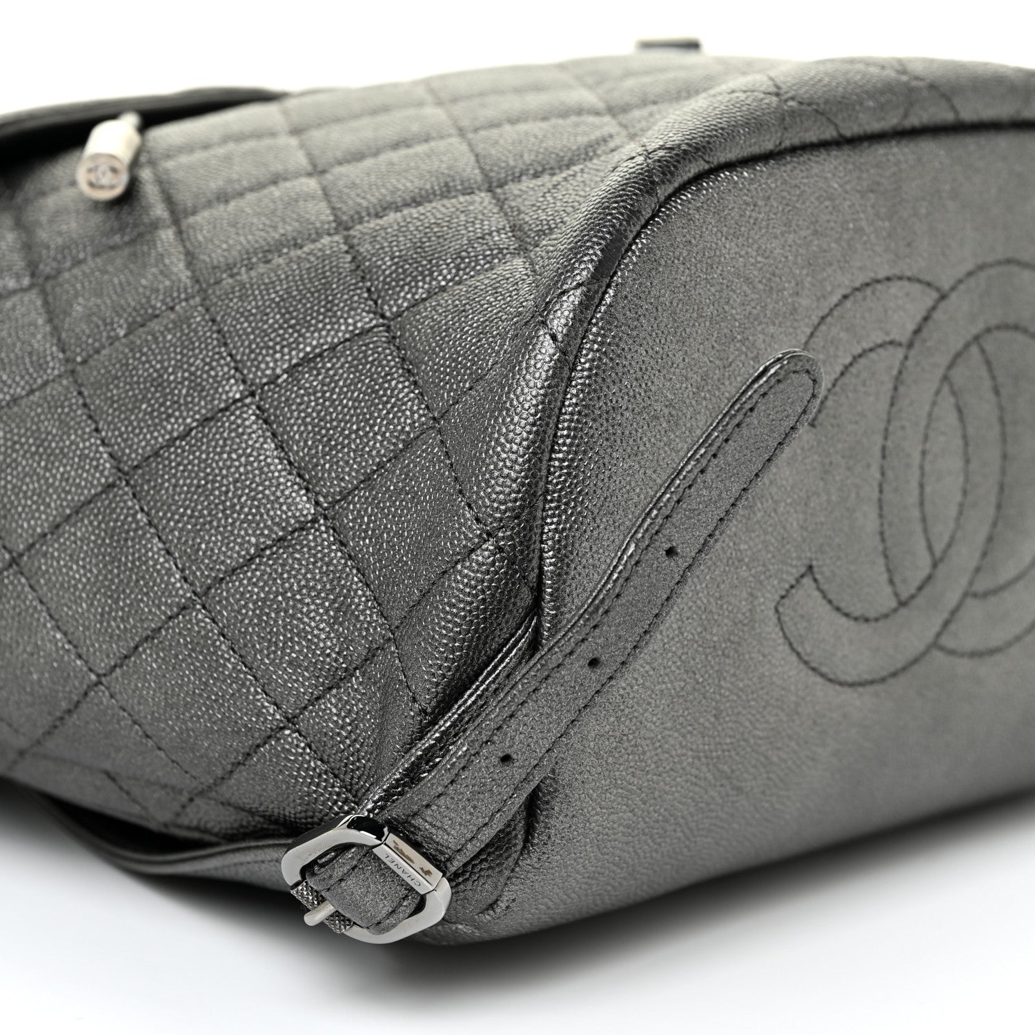 Chanel Metallic Caviar Quilted Filigree Backpack Dark Silver 9 of 10
