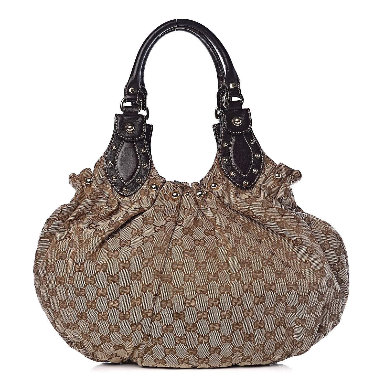 Gucci Monogram Studded Medium Pelham Tote Dark Brown 1 of 13