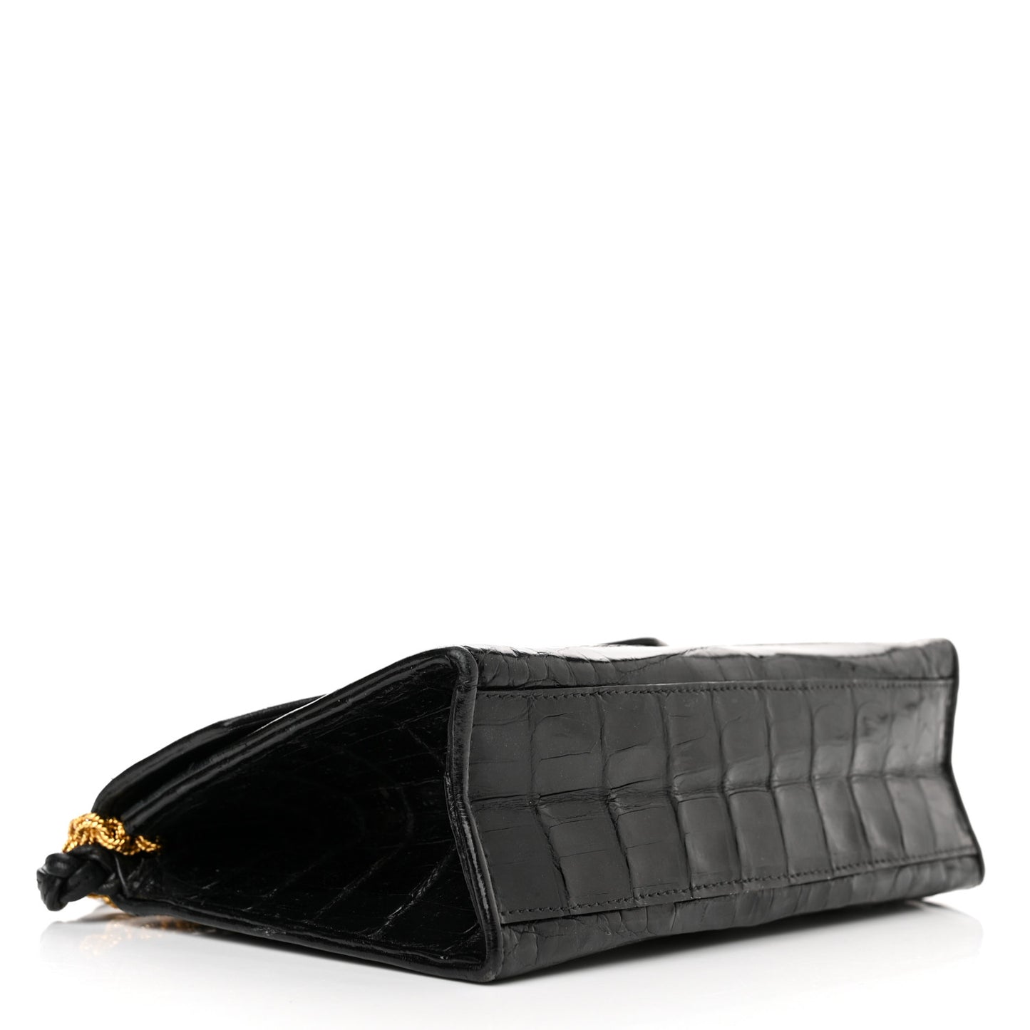 Crocodile Tassel Envelope Flap Black
