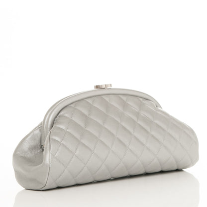 Chanel Metallic Lambskin Quilted Timeless Clutch Silver 3 of 7