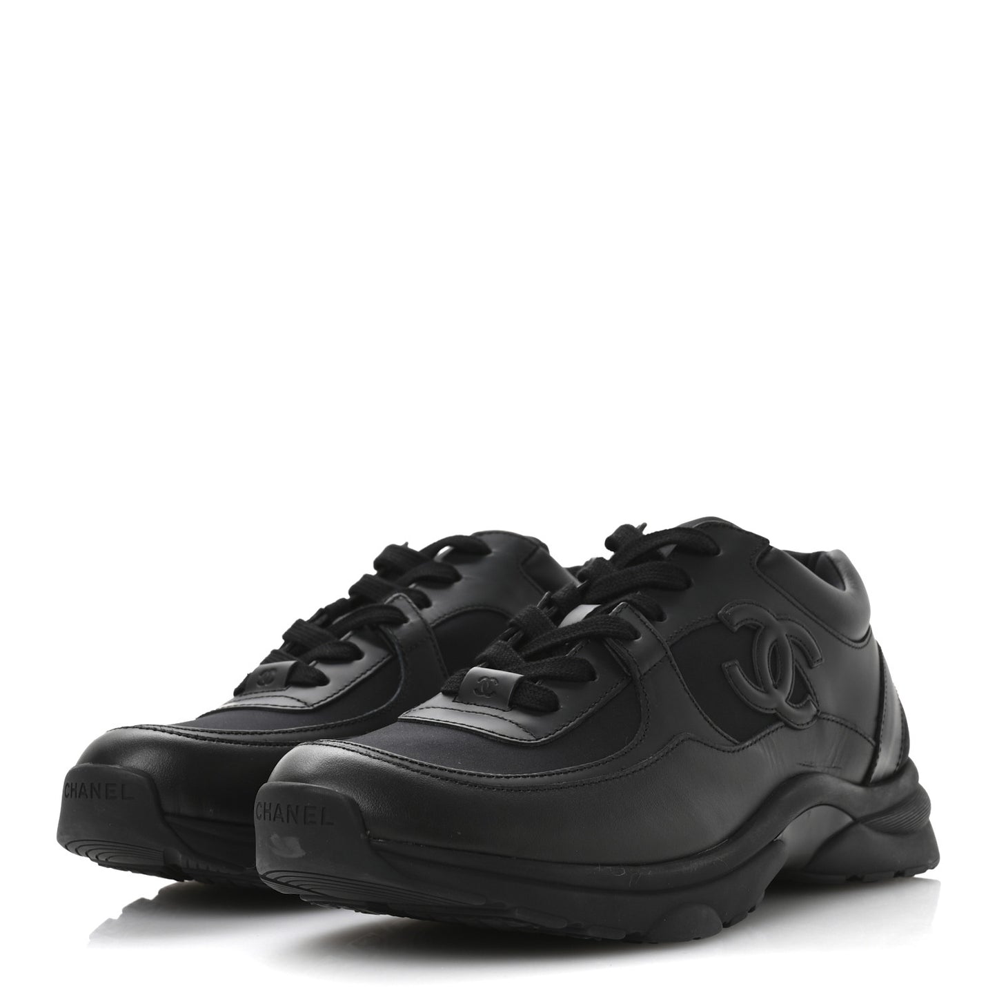 Calfskin Lambskin CC Uniform Sneakers 42 Black