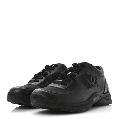 Chanel Calfskin Lambskin CC Uniform Sneakers 42 Black 4 of 8