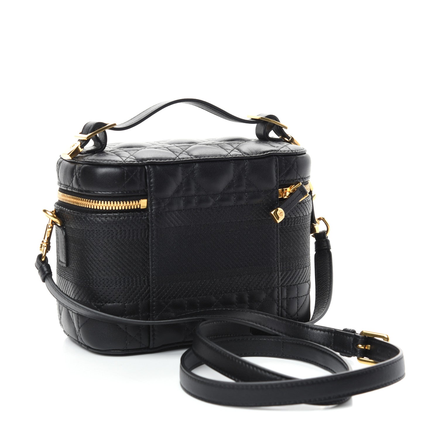 Christian Dior Lambskin Cannage Small Diortravel Vanity Case Black 3 of 11